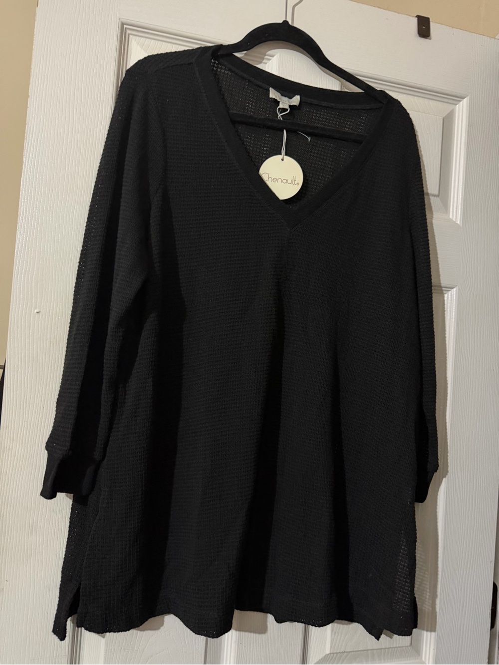 Chenault Black V-Neck Knit Top